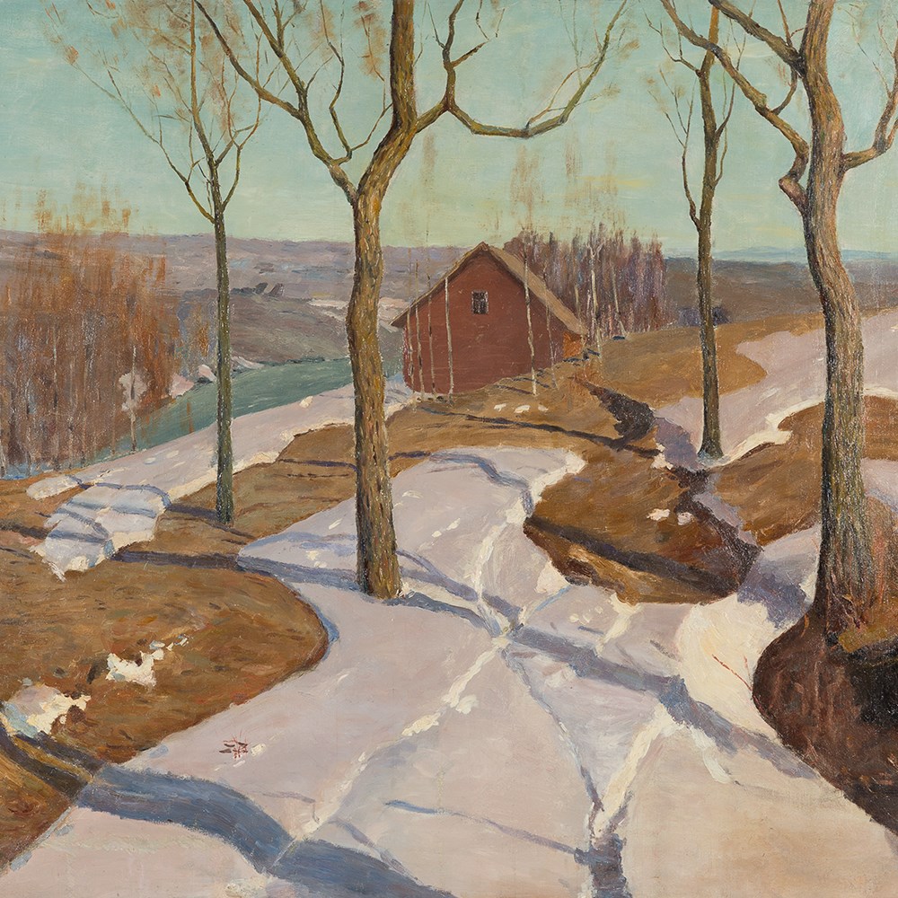 Vilhelms Purvitis, Early Spring Landscape (Last Snow), Painting Oil on canvasContinental - Image 8 of 8