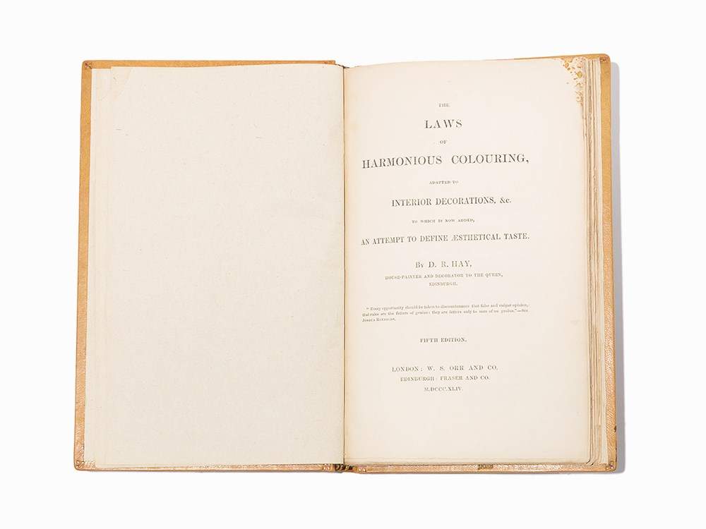 D. R. Hay, “The Laws of Harmonious Colouring,” 1844, 5th EdDavid Ramsay Hay (1798-1866) – Scottish