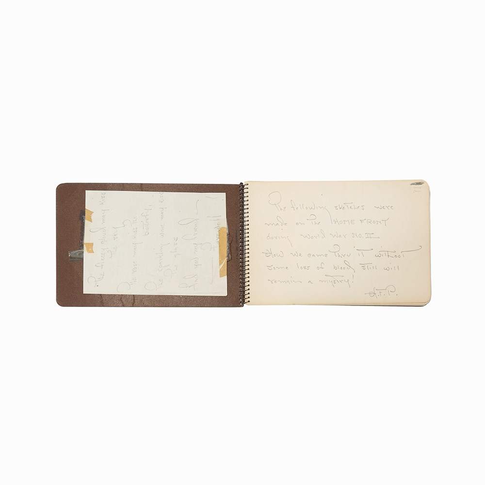 Home Front World War II Era Sketchbook, Maine, 1940s Attributed to Florence Phinney, unlisted - Image 8 of 8