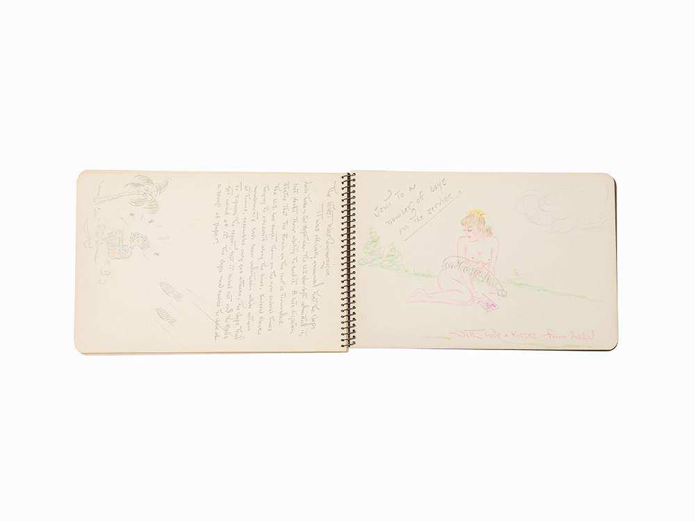 Home Front World War II Era Sketchbook, Maine, 1940s Attributed to Florence Phinney, unlisted - Image 7 of 8