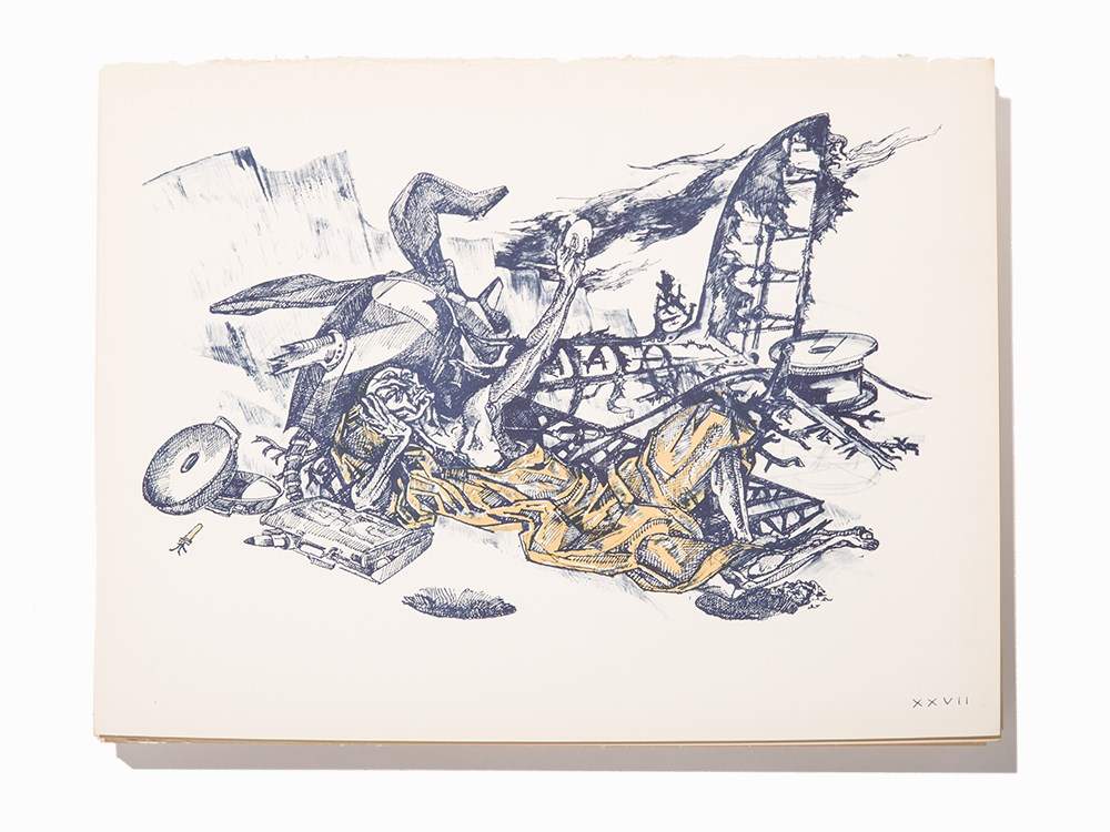 Pierre Bourdelle, “War”, New York: Albert Carmen, 1945, Ltd Ed Artwork by Pierre Bourdelle (1903- - Image 5 of 7