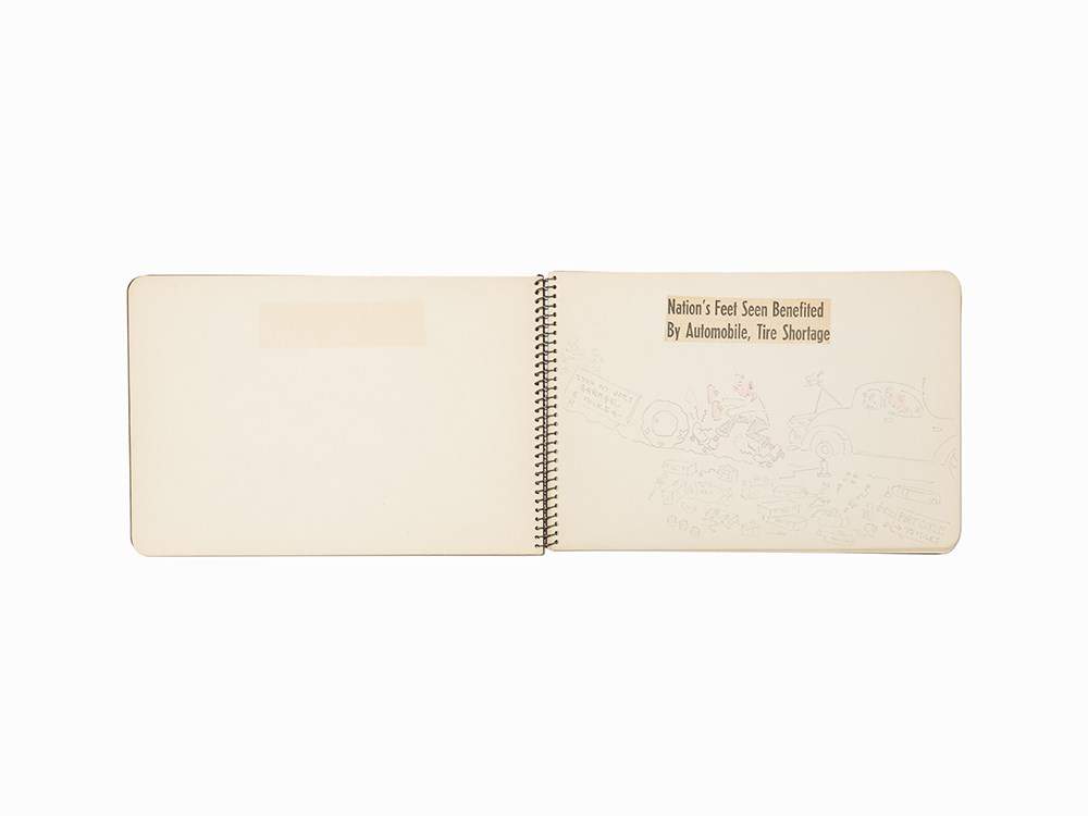 Home Front World War II Era Sketchbook, Maine, 1940s Attributed to Florence Phinney, unlisted - Image 6 of 8