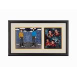 NBC, Star Trek Model Cel & Signed Cast Photograph, c. 1990 Model Cel and Photograph in FrameUSA,