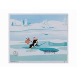 Walter Lantz, Chilly Willy, Production Cel, 1953 Original Inked Production CelUSA, 1953Walter