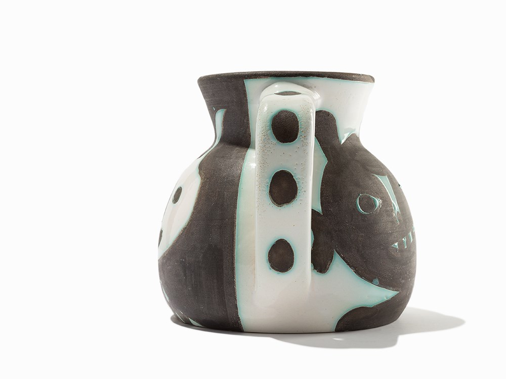 Pablo Picasso, ‘Têtes’, Ceramic Pitcher, 1956 White earthenware, oxidized paraffin decoration, white - Image 4 of 7