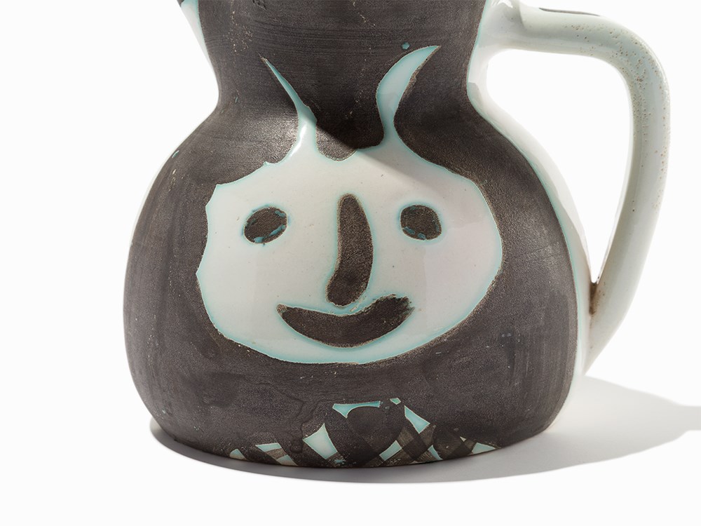 Pablo Picasso, ‘Têtes’, Ceramic Pitcher, 1956 White earthenware, oxidized paraffin decoration, white - Image 2 of 7