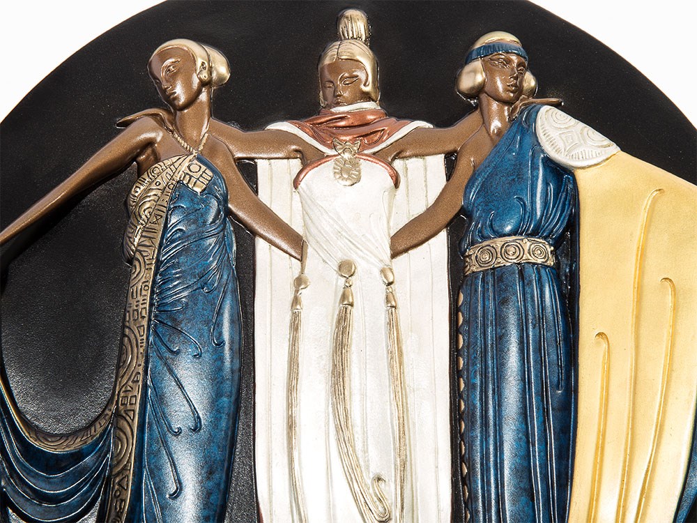 Erté (after), ‘Ladies in Waiting’, Bronze, 1922/1990Cast bronze with cold paint, chainUSA, 1922/ - Image 5 of 8