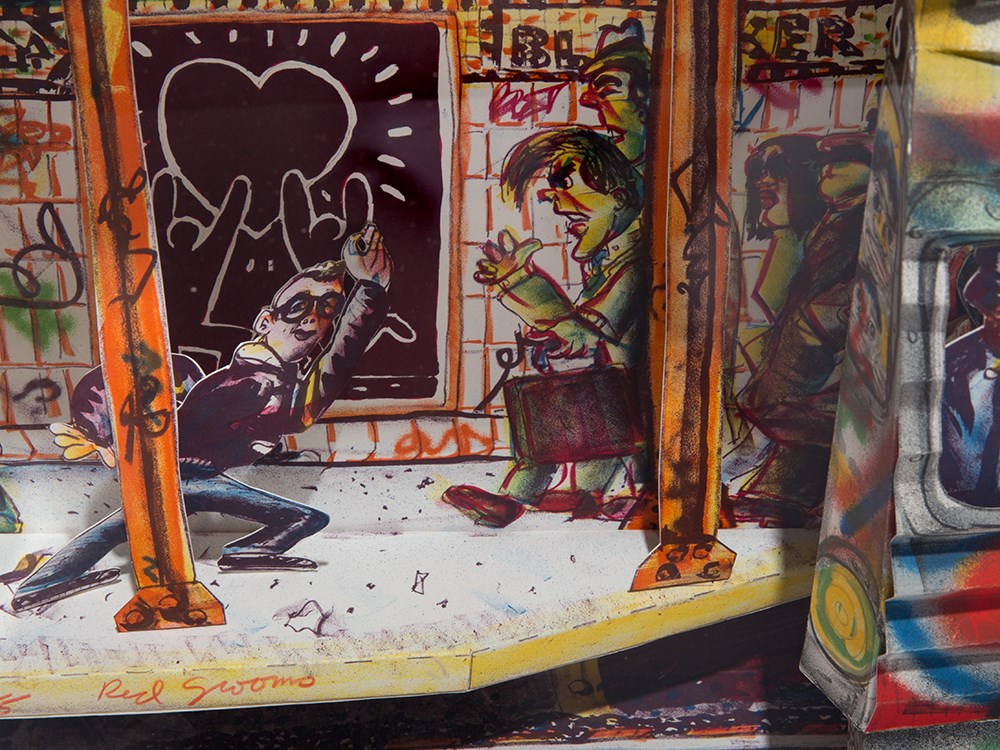 Red Grooms, ‘Subway’, 3-D Lithograph, Signed, 1986 3-dimensional lithograph in colors on Rives BFK - Image 6 of 10