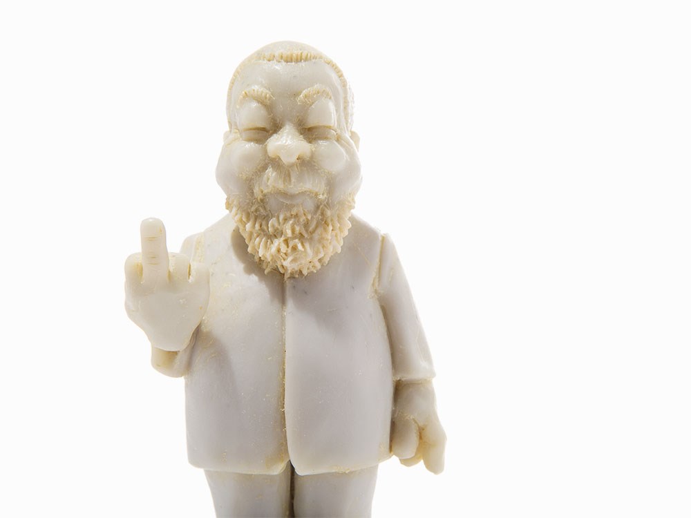 Elliott Arkin, ‘Ai Weiwei Statue (“#1/1,000,000,000”)’, 2012Cast marble on oak base with plastic and - Image 4 of 10