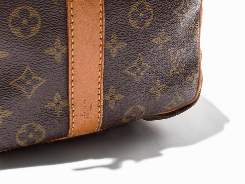 Brown Monogram Canvas, Keepall BandouliereFrance, circa 1991Golden brass hardwareStamped 'LOUIS - Image 7 of 11