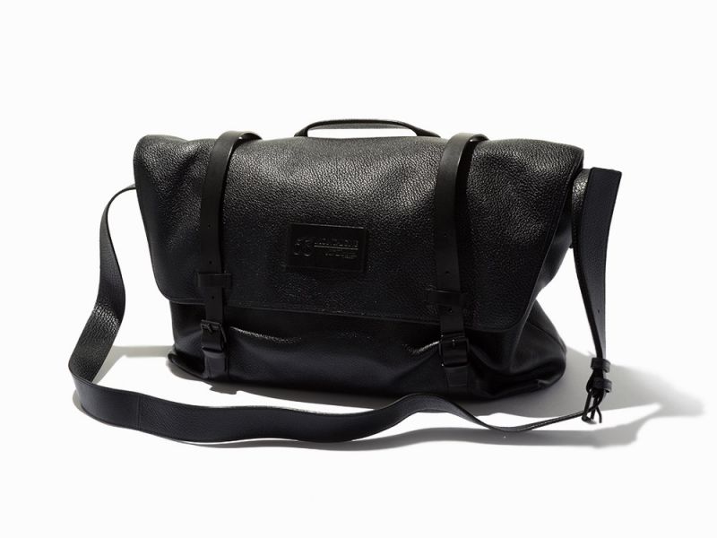 Black Grained Buffalo Leather, Messenger BagS.T. Dupont, FranceBlack canvas interior divided into