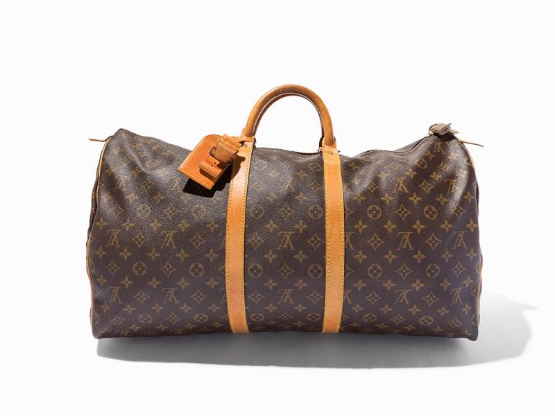 Brown Monogram Canvas, KeepallFrance, circa 1987Golden brass hardwareStamped 'LOUIS VUITTON / - Image 2 of 10