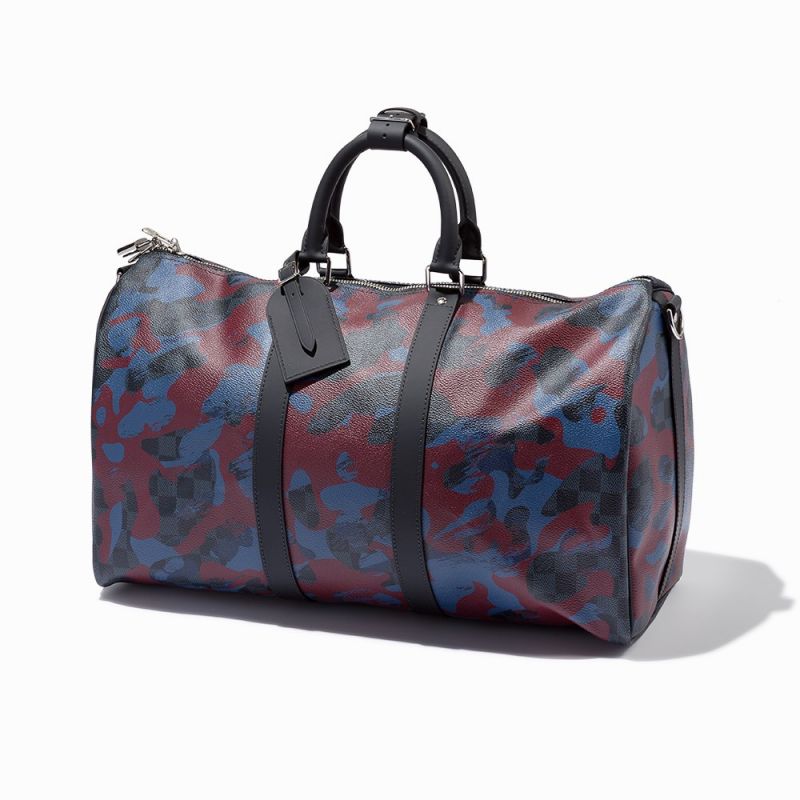 Bordeaux Camouflage and Damier Cobalt Coated Canvas, Keepall 45France, circa 2016Silver Tone - Image 12 of 12