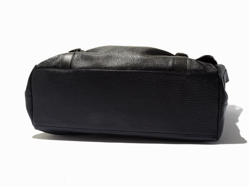 Black Grained Buffalo Leather, Messenger BagS.T. Dupont, FranceBlack canvas interior divided into - Image 4 of 10