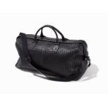 Black Nero Intercciato VN Leather, Duffel BagItaly, circa 2010Gunmetal Tone HardwareBOTTEGA VENETA/