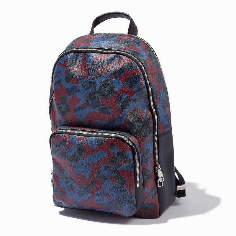 Bordeaux Camouflage and Damier Cobalt Coated Canvas, Andy BackpackFrance, circa 2016Silver Tone - Image 10 of 10