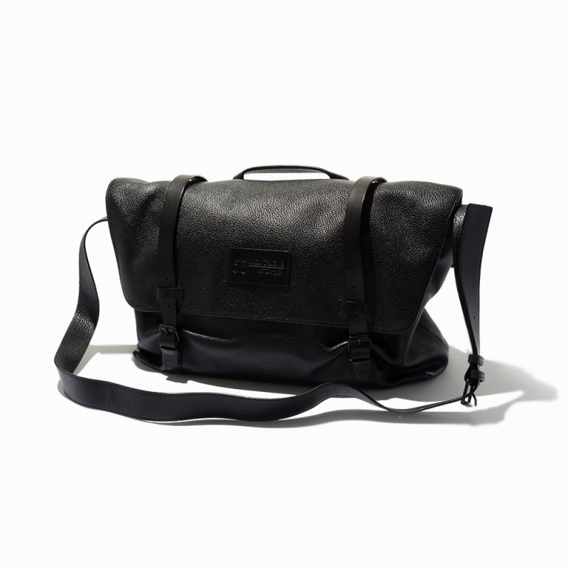 Black Grained Buffalo Leather, Messenger BagS.T. Dupont, FranceBlack canvas interior divided into - Image 10 of 10