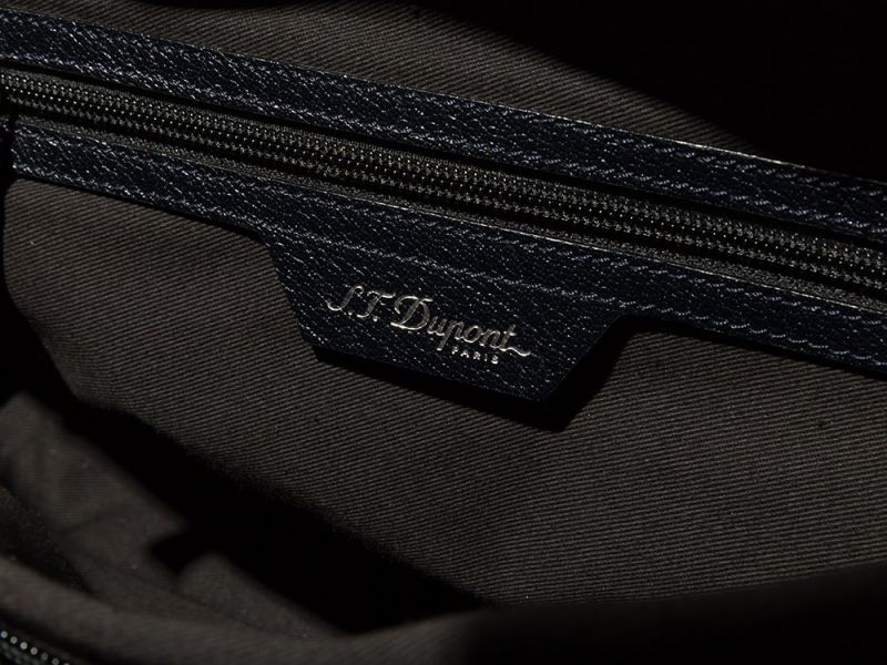 Black Grained Buffalo Leather, Messenger BagS.T. Dupont, FranceBlack canvas interior divided into - Image 5 of 10