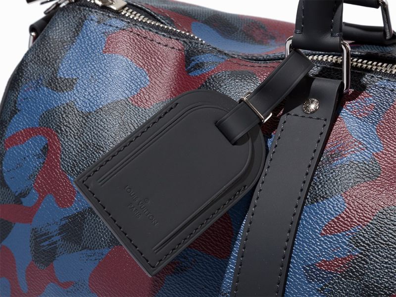 Bordeaux Camouflage and Damier Cobalt Coated Canvas, Keepall 45France, circa 2016Silver Tone - Image 3 of 12