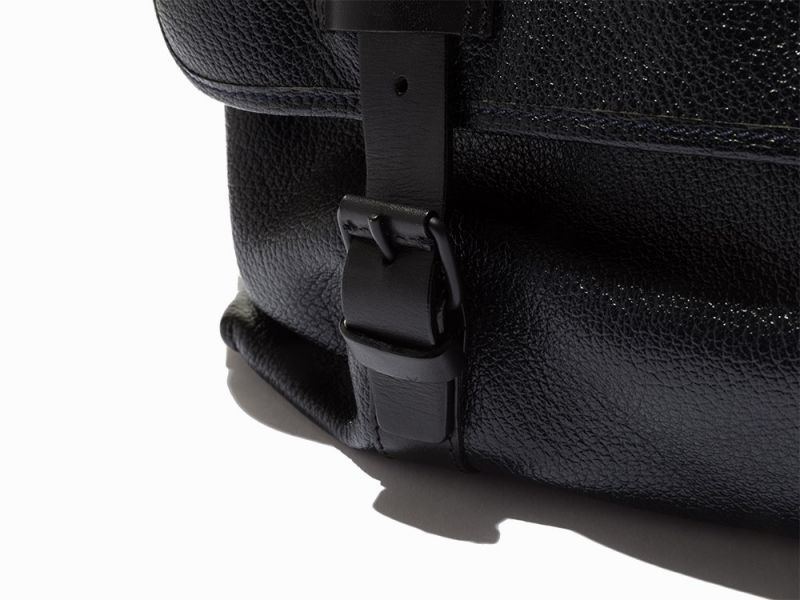 Black Grained Buffalo Leather, Messenger BagS.T. Dupont, FranceBlack canvas interior divided into - Image 7 of 10