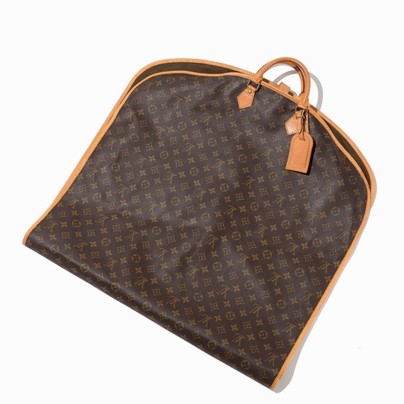 Brown Monogram Canvas, Polyester, Leather, Garment CoverFrance, circa 1999Golden brass - Image 8 of 8