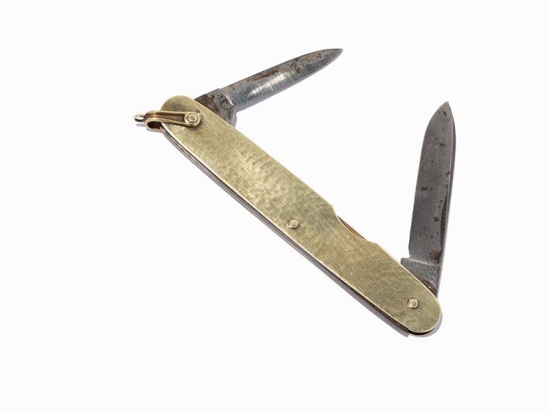 Hammered 14k gold with other metals, pocket knifeSheffield, England, 20th centuryGeorge Wostenholm