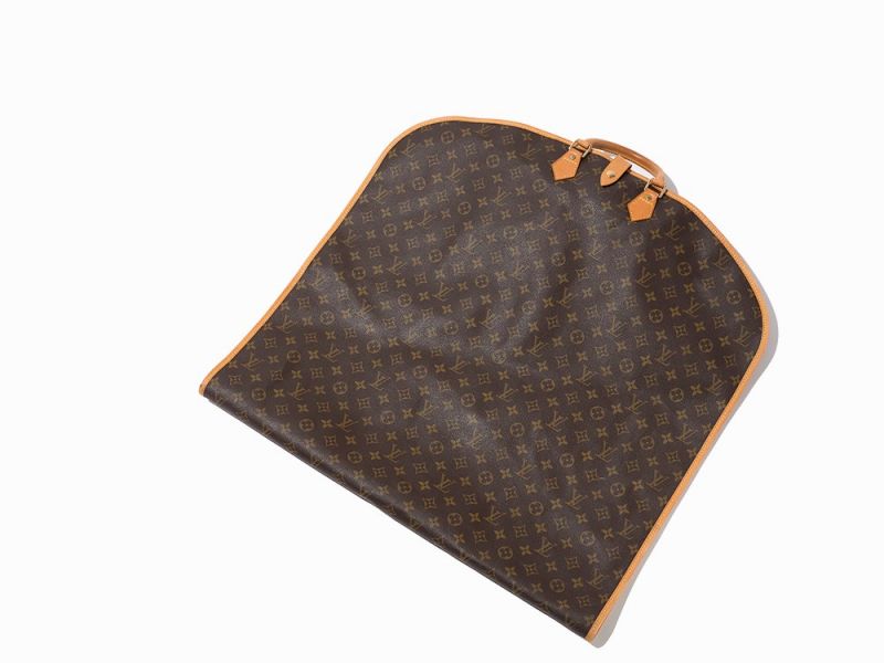 Brown Monogram Canvas, Polyester, Leather, Garment CoverFrance, circa 1999Golden brass - Image 5 of 8