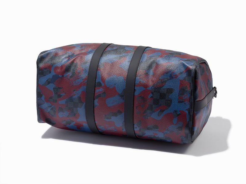 Bordeaux Camouflage and Damier Cobalt Coated Canvas, Keepall 45France, circa 2016Silver Tone - Image 8 of 12