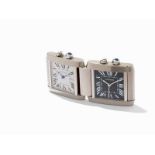 Cartier Tank Française Réveille, Ref. 2945Switzerland, circa 2000Quartz Movement; hours, minutes,