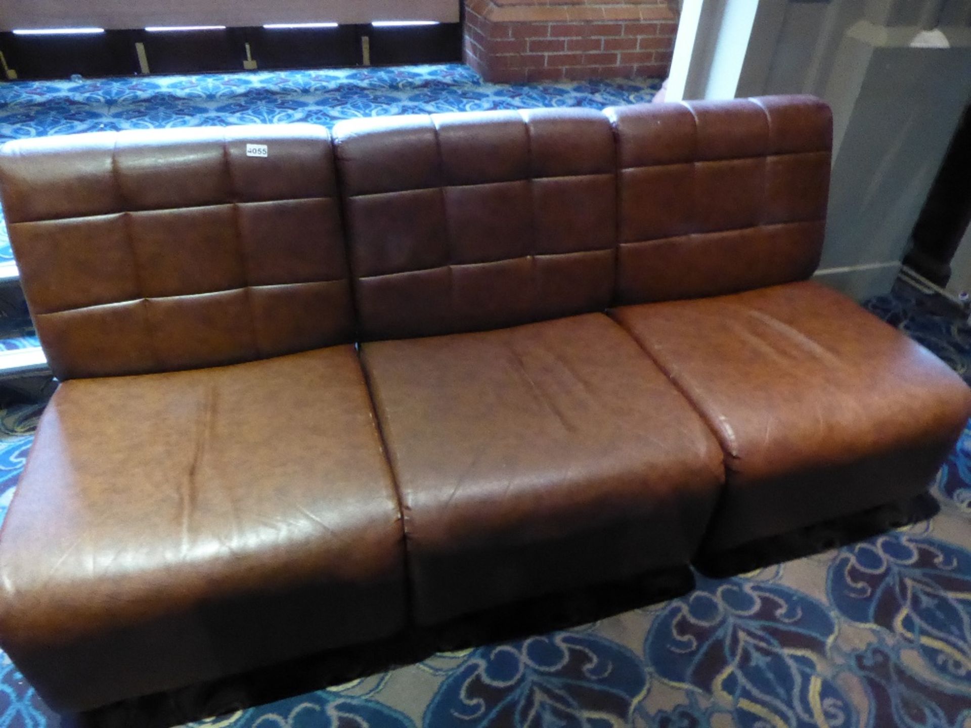 3x leather low chairs