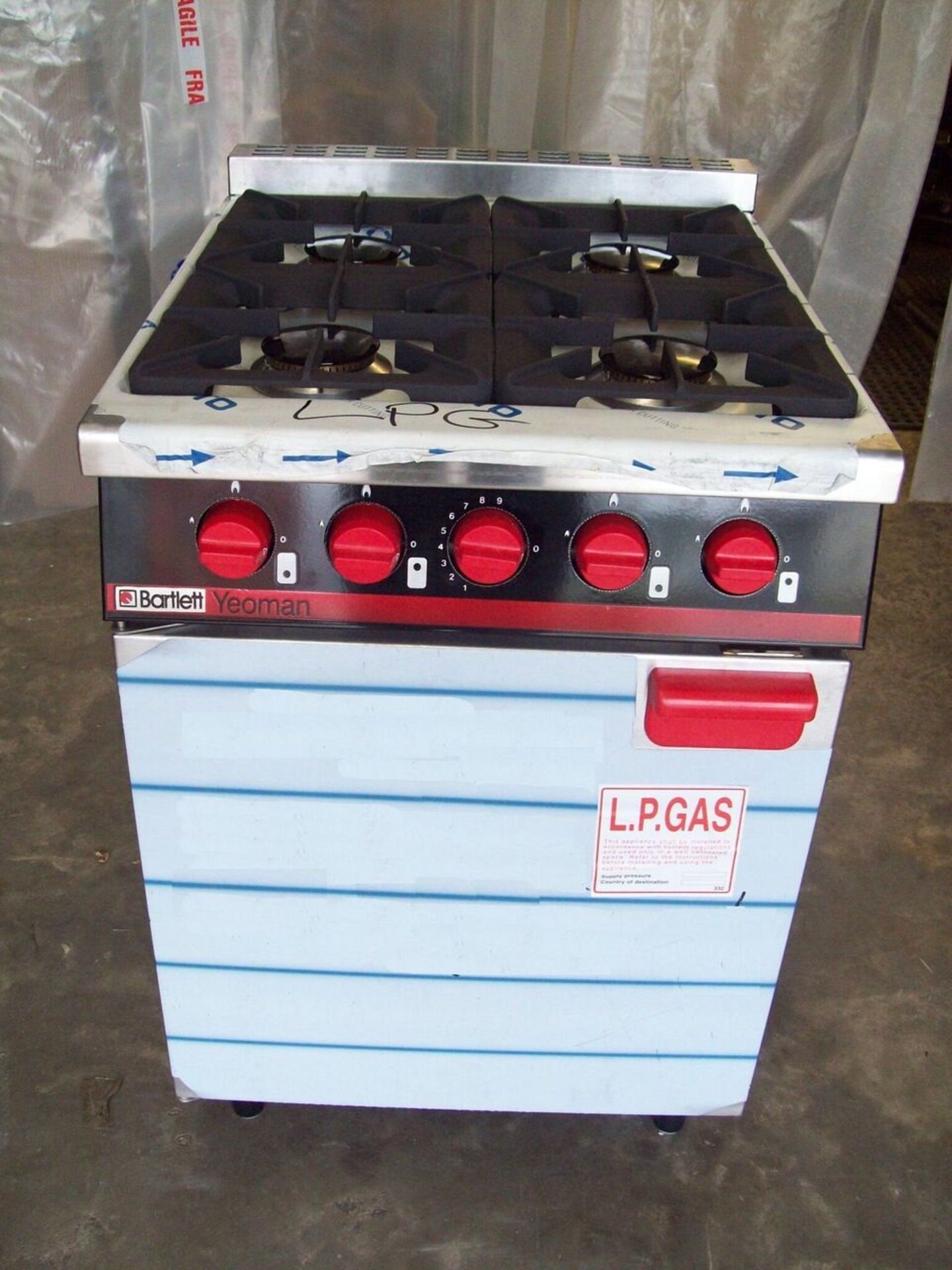 Bartlett Yeoman 4 burner LPG Range nat gas conversion kit supplied if required, 1/2" connection 21.4