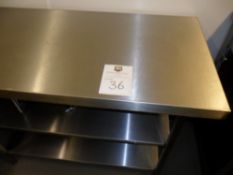 Stainless steel table with under shelf w 120cm d 60cm 88cm h