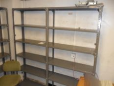 Grey metal shelving system 180cm w 188h 30cm d