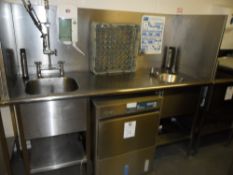 Meiko dishwasher system custom made system includes 2 x sinks 1 squared one round, and undershelves