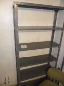 Grey metal shelving system 90cm w 188cm h 30cm d