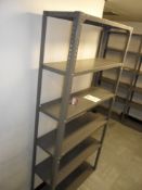 Grey metal shelving system 90cm w 188cm h 30cm d