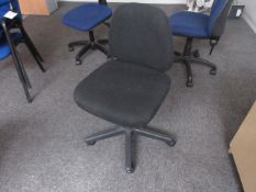Cloth upholstered typists swivel chair