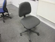Cloth upholstered typists swivel chair