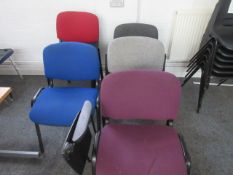 Assorted upholstered tubular framed chairs Qty 6