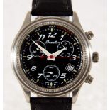 "Porsche - BOXTER" Chronograph. Quarzwerk, ungeprüft. Mit Papieren, in originaler Box. Stahl.