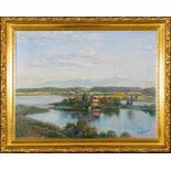 Prof. Otto Hamel (1866 - 1950) - "Die Insel Mainau im Bodensee". Gemälde, Öl auf Leinwand, ca. 60