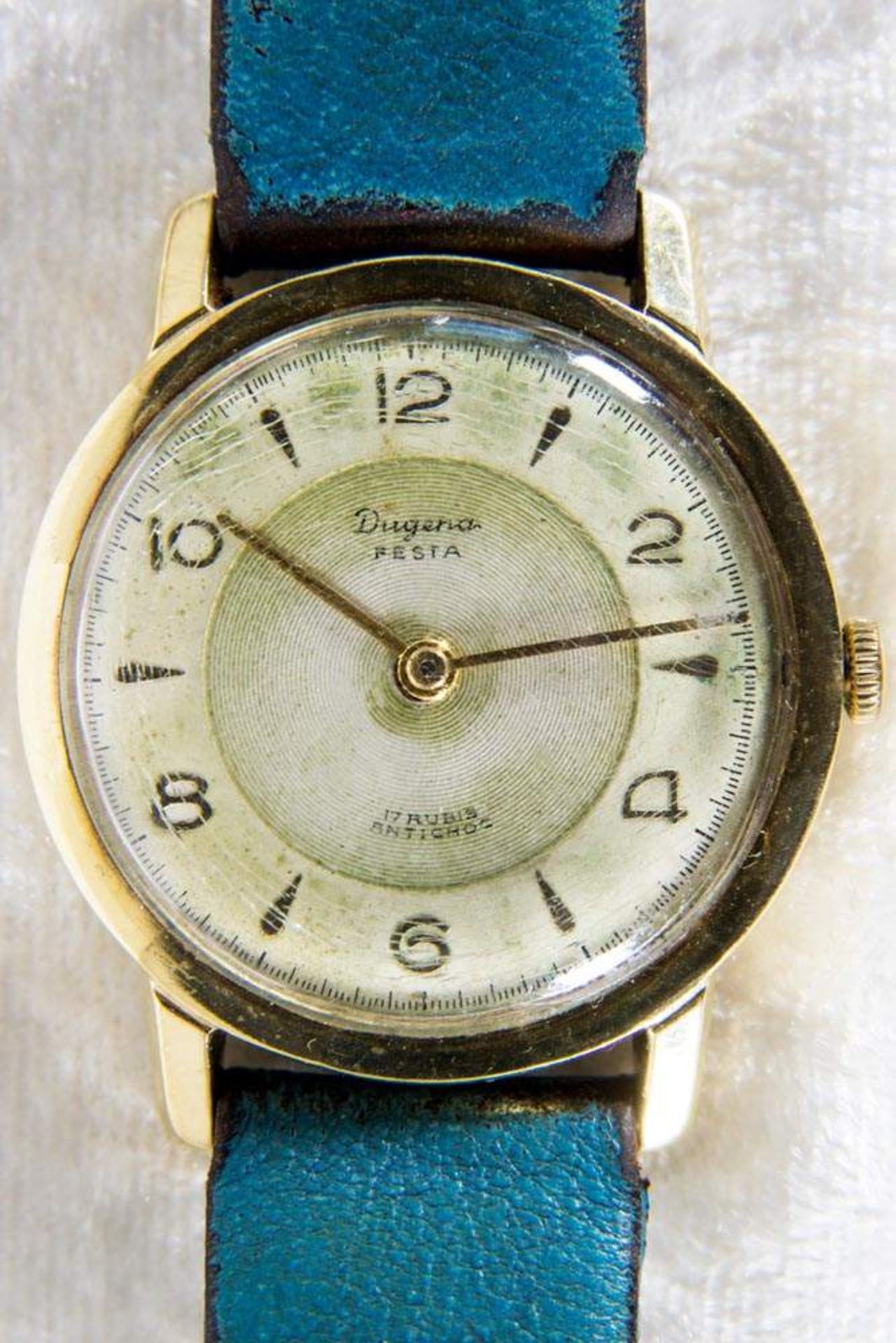 DEGENA Herrenarmbanduhr, funktionsloses Uhrwerk, 585er Gelbgoldgehäuse. Gehäusedurchmesser ca. 32