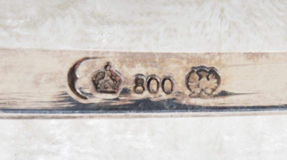 25teiliges SPATENMUSTER BESTECKTEILE, überwiegend 800er Silber, teilweise lötig(!), zusammen ca. 860 - Image 8 of 9