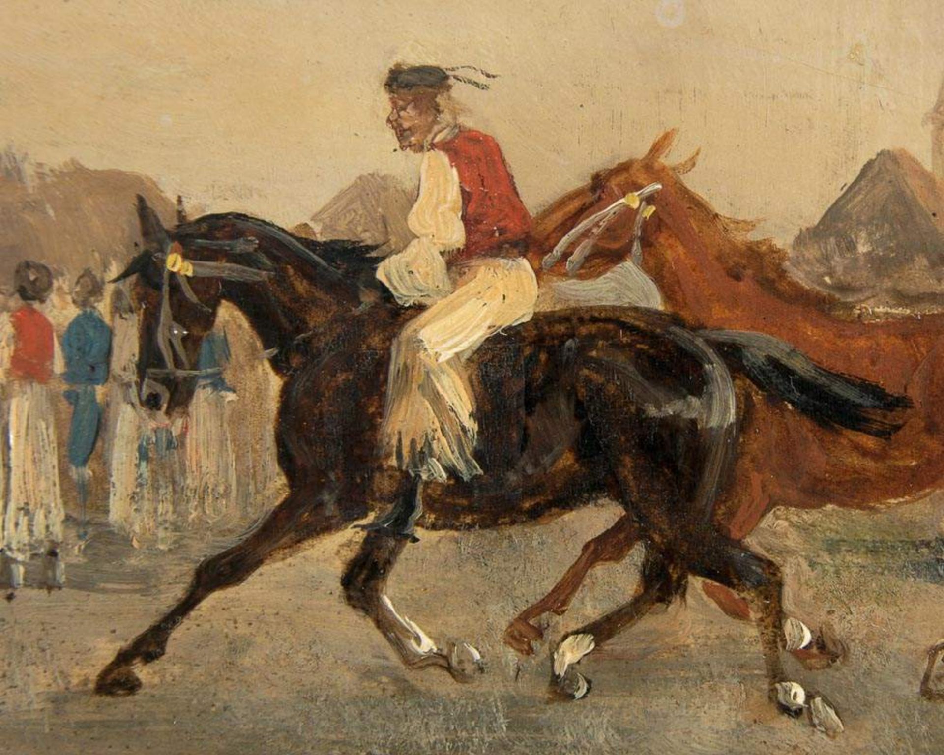 "Kutschenrennen" - Gemälde, Öl auf Holztafel, signiert Derfla = Alfred Derfla (alias Alfred - Image 5 of 10
