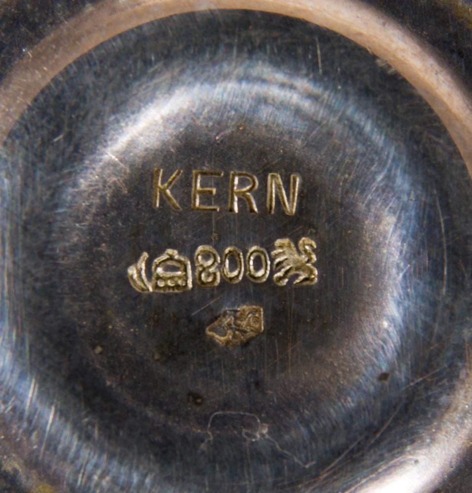 2teiliges Kernstück. 800er Silber. Boden bez.: "KERN". Mokkakännchen Länge 16 cm & Sahnekännchen - Image 10 of 11