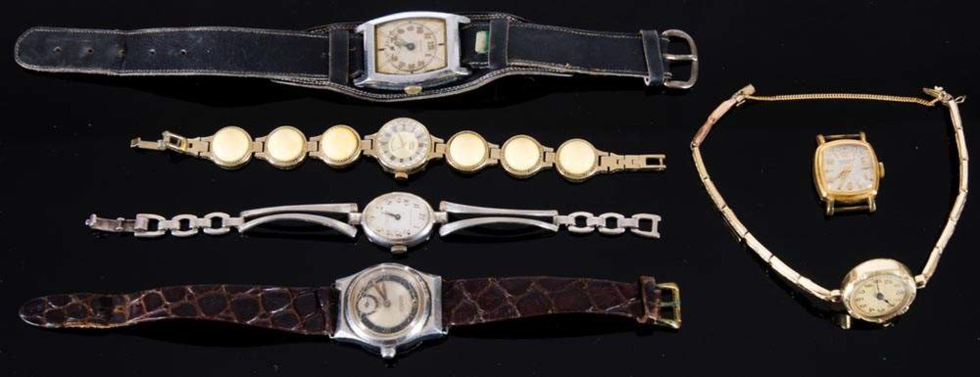 6teiliges Konvolut verschiedene Armbanduhren unter anderem 2 x LACO, 1 x Junghans, 1 x Ankra usw.