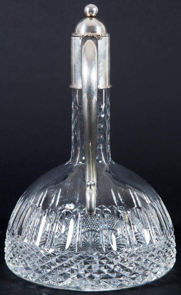 Grosse Saftkanne. Schweres Kristallglas mit 800er Silbermontierung. Perfekter Erhaltungszustand. - Image 4 of 9