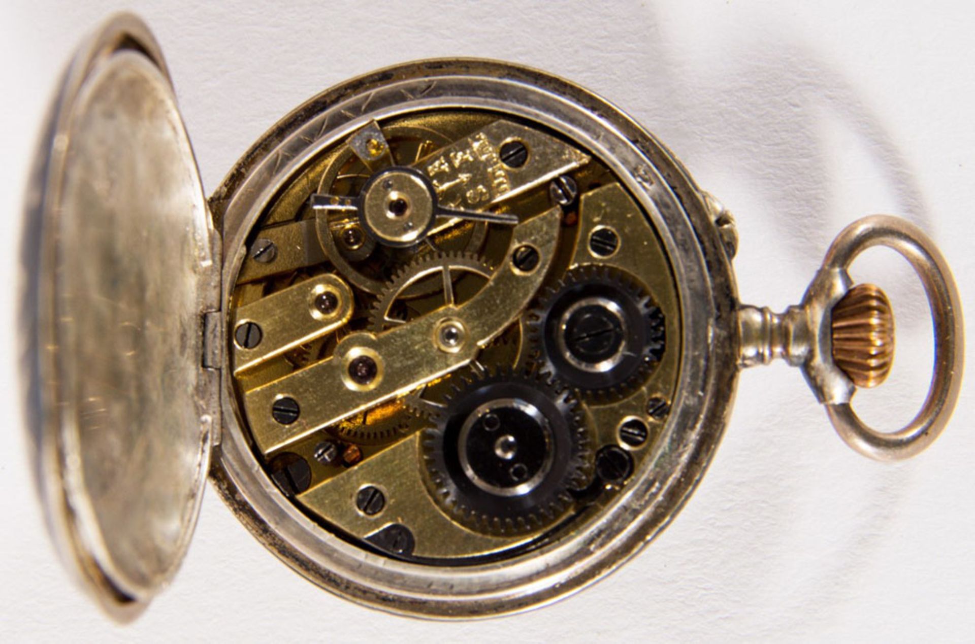 Antike Damentaschenuhr um 1900 in orig. Kartonage. Werk läuft an. Durchmesser ca 30mm. - Image 5 of 10