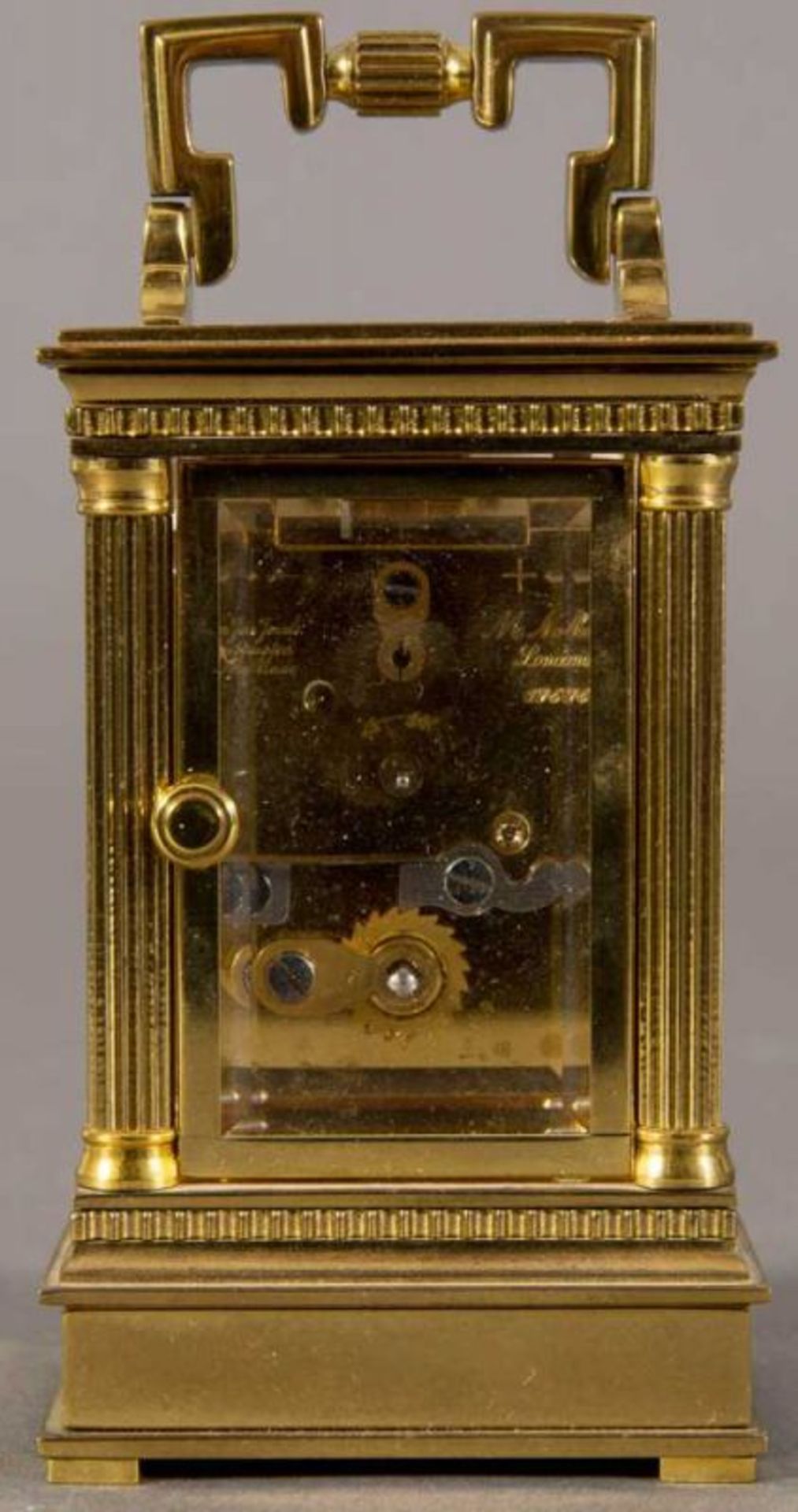 Reisewecker sog. "CARRIAGE CLOCK". 8 Tagewerk, ungeprüft. Ziffernblatt bez. MATTHEW NORMAN - Image 11 of 16