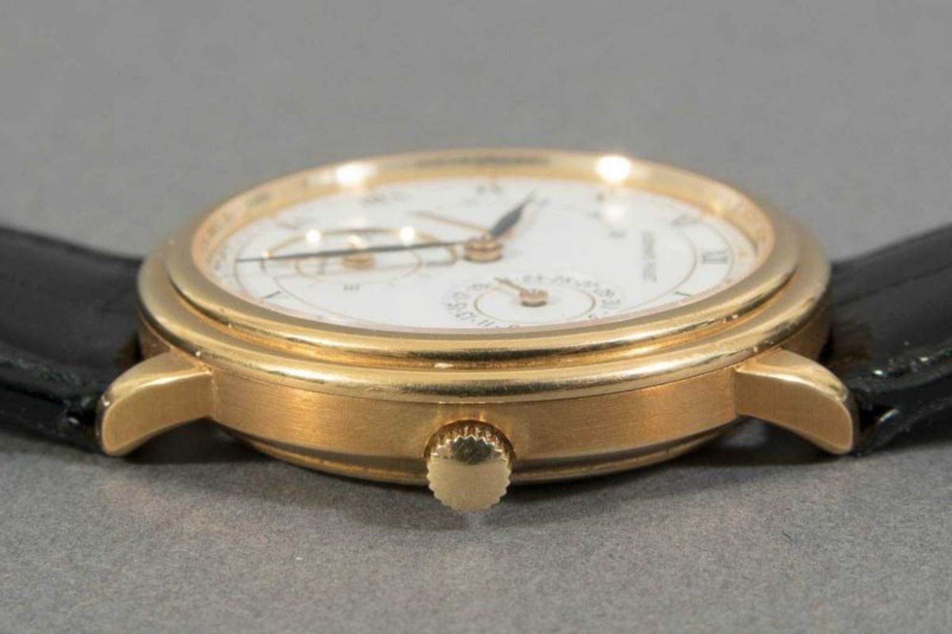 AUDERMARS PIGUET DUAL TIME. Herrenarmbanduhr mit 2 Zeitzonen. Automatik. Gehäuse in 750er Gelbgold = - Image 10 of 13